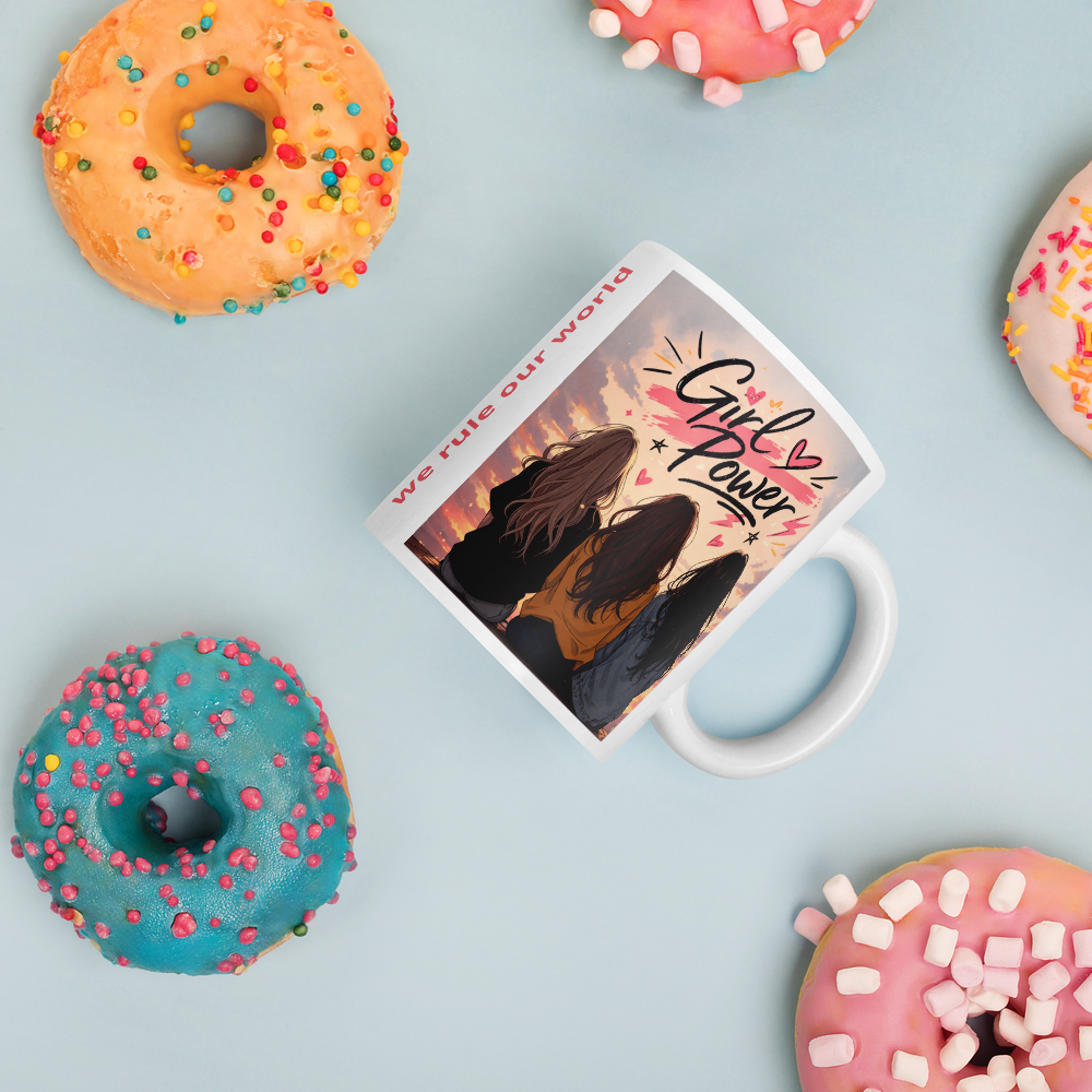 White glossy mug