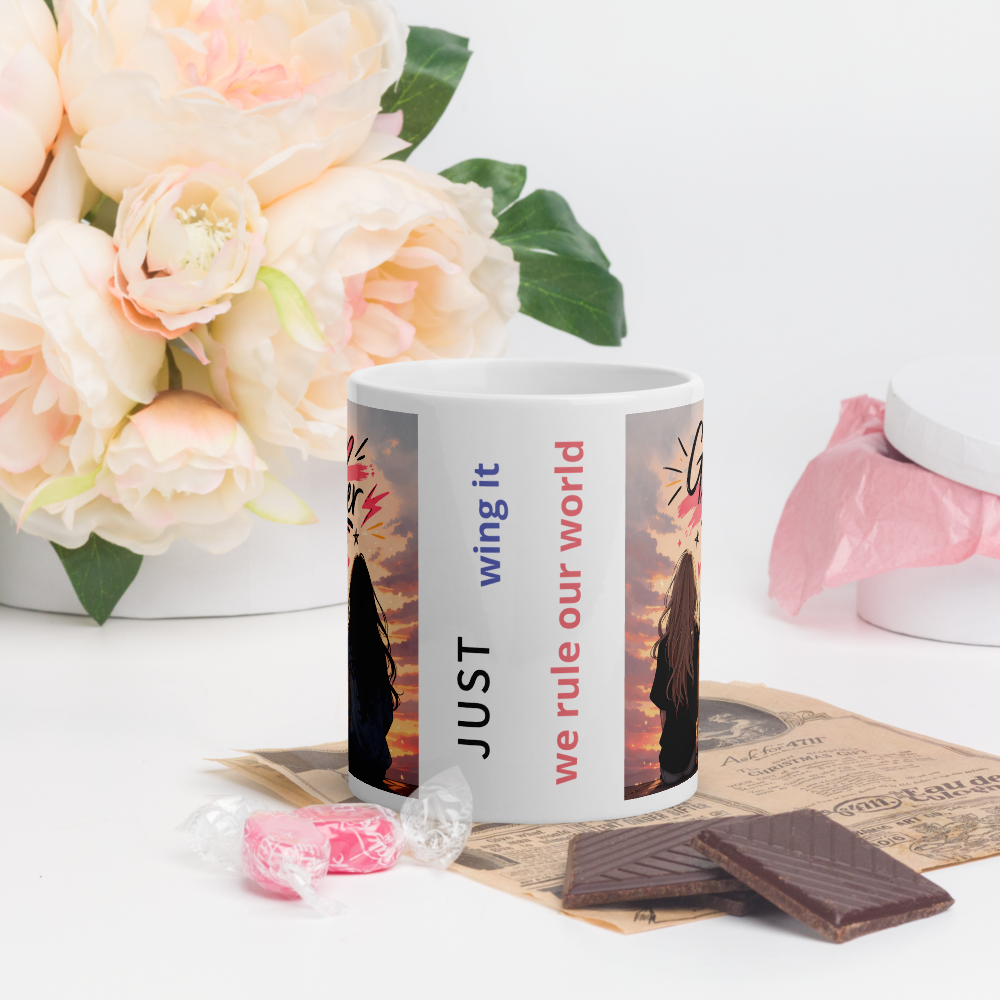 White glossy mug