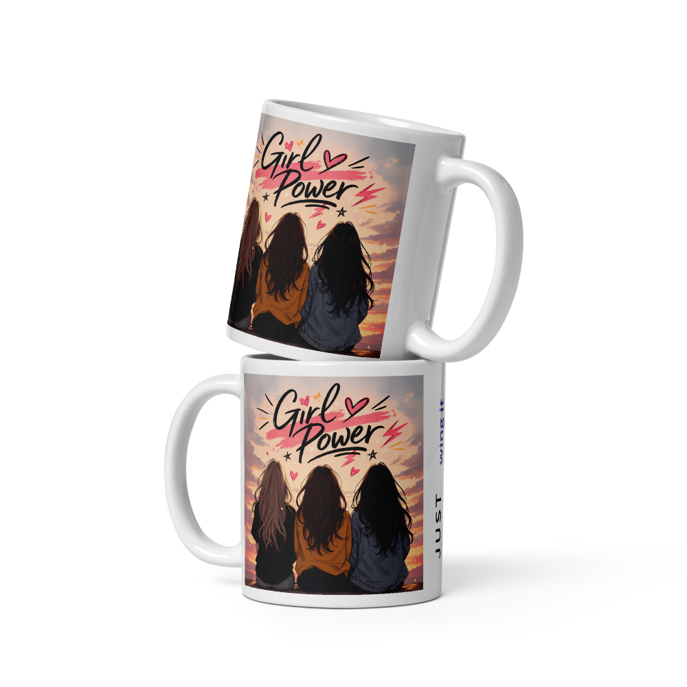 White glossy mug