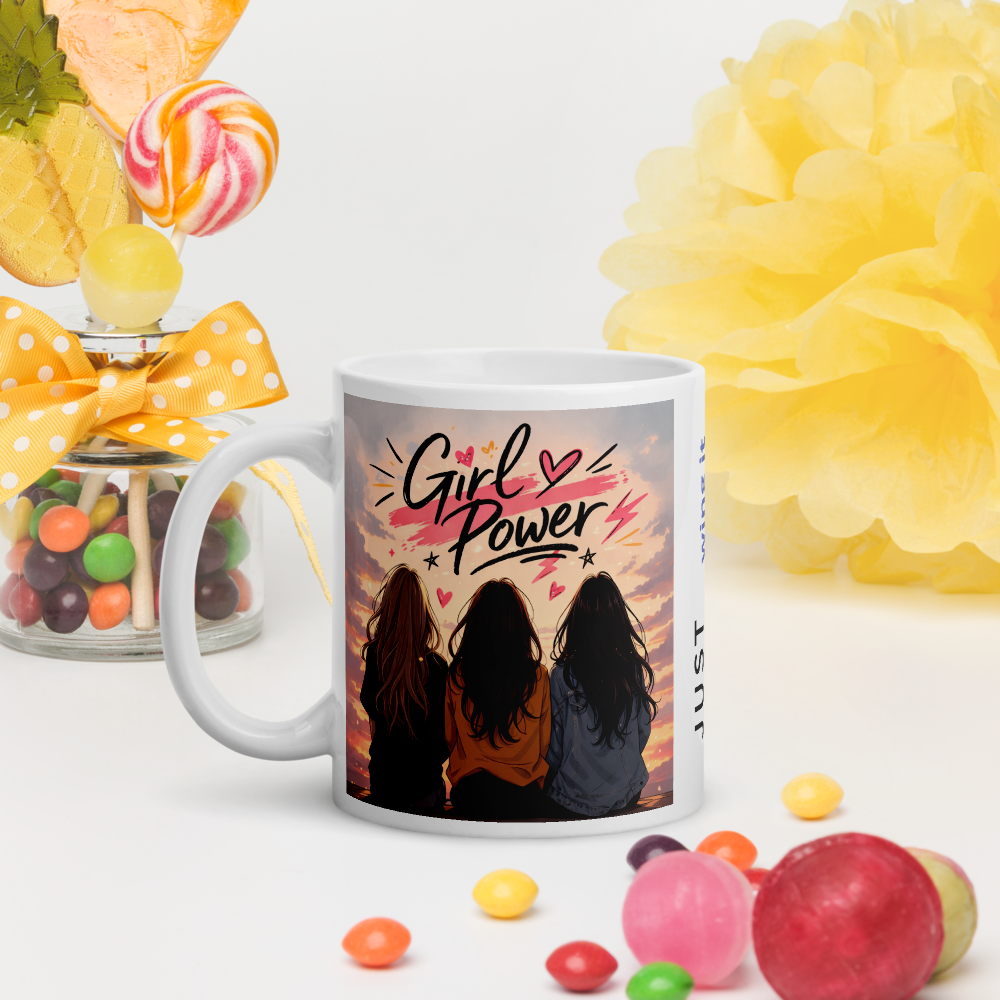 White glossy mug
