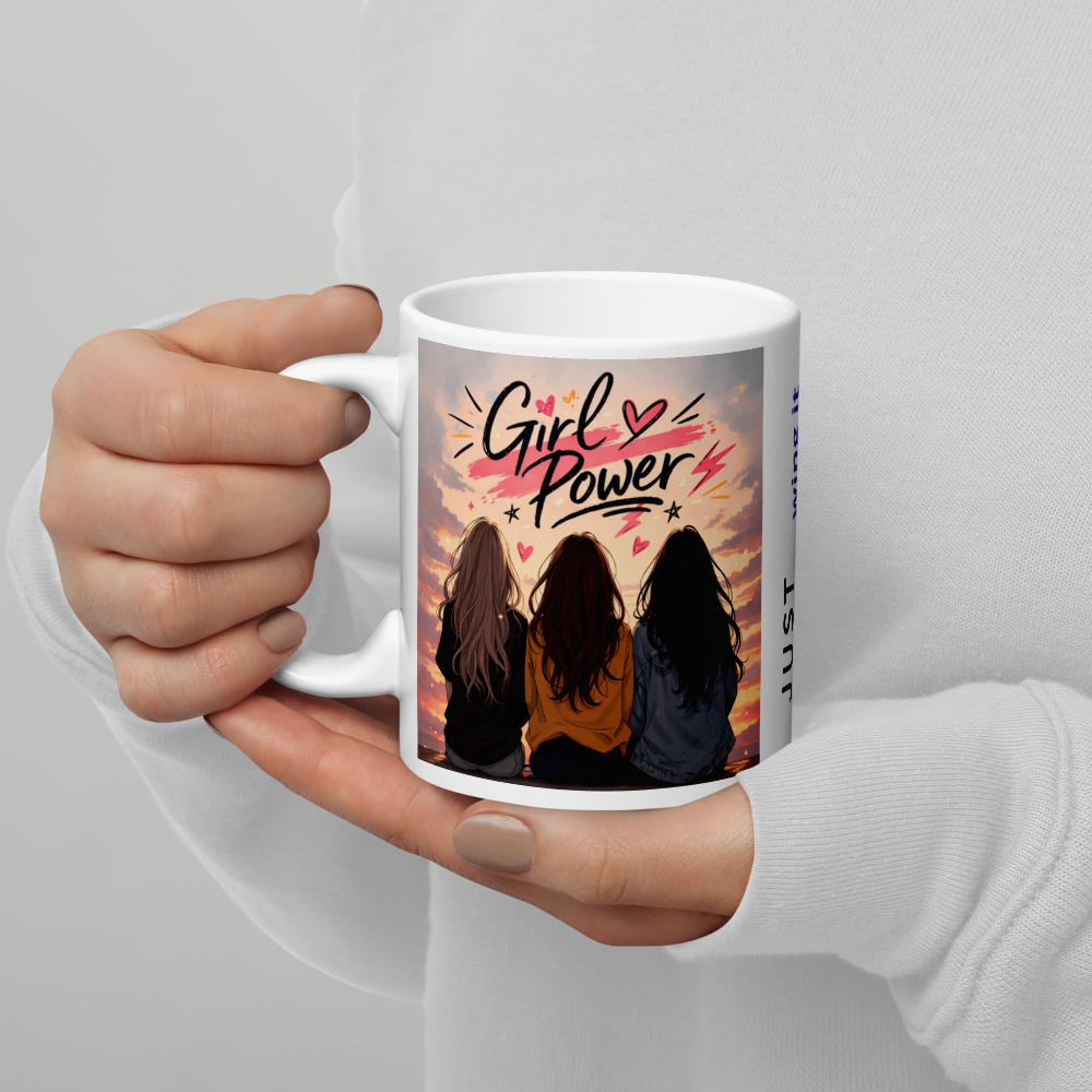 White glossy mug